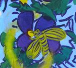 Three Bees with Pollen 2014 detail acrylic on canvas  35 X 76 in. (Bees Gallery)