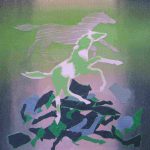 Dark-Horse-Pink-and-Green-2010-acrylic-on-canvas-21.5-X-20in.-2 (Horses Gallery)