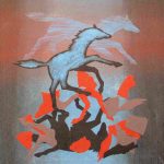Dark-Horse-Blue-and-Black-2010-acrylic-on-canvas-21.5-X-20in. (Horses Gallery)